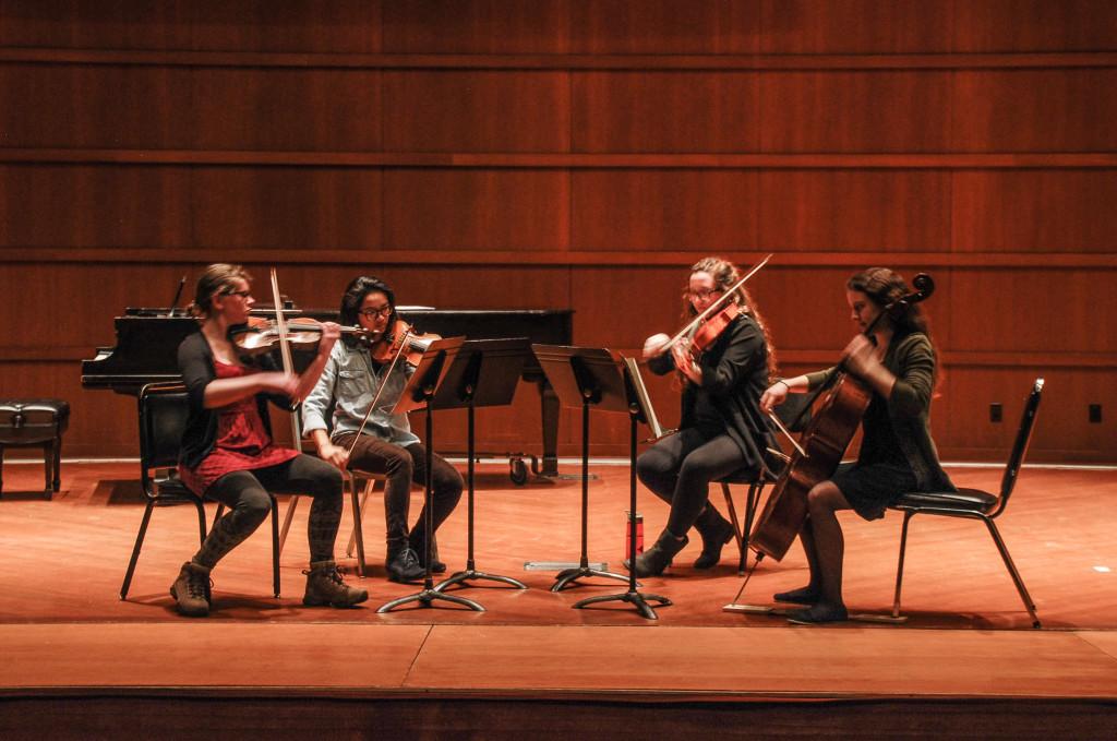 The+Pacifica+Quartet+worked+with+students+during+their+time+on+campus.+Photo+by+Mary+Zheng