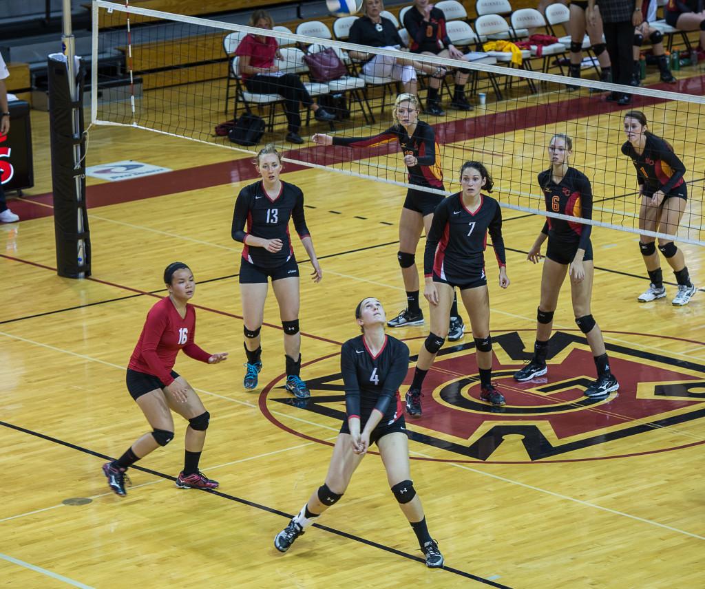 The Pioneers in acion against Simpson College last Tuesday, a match they lost 3-0. 
Photo by Jeff Li
