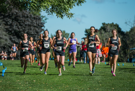 The women’s team finished the event in fourth place with three runners in the top 20.  Photo by John Brady 