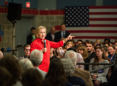 Clinton answered questions from students and community members at a town hall event last Tuesday. Photo by John Brady