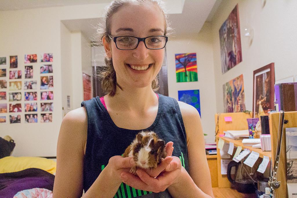Paige Wheeler holds her guinea pig, one of many that she has raised throughout her life. 

Photo by Rae Kuhlman.