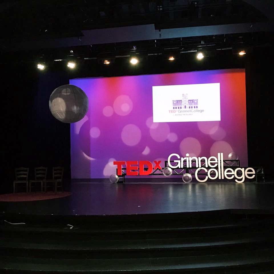 TEDxGrinnellCollege+invited+alumni+to+connect+their+experiences+at+Grinnell+with+their+lives+after+Grinnell+through+the+theme+Bursting+the+Bubble.+Contributed+photo.+