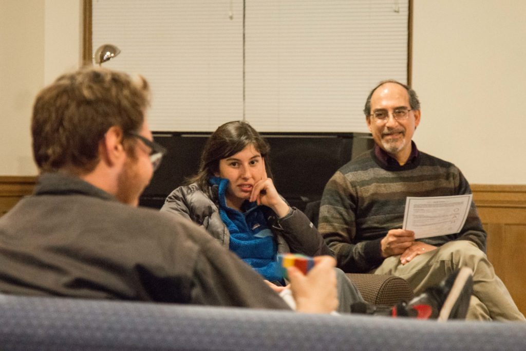 Students and staff discuss sexual assault awareness at one of this weeks coffee talks. Photo by Helena Gruensteidl.