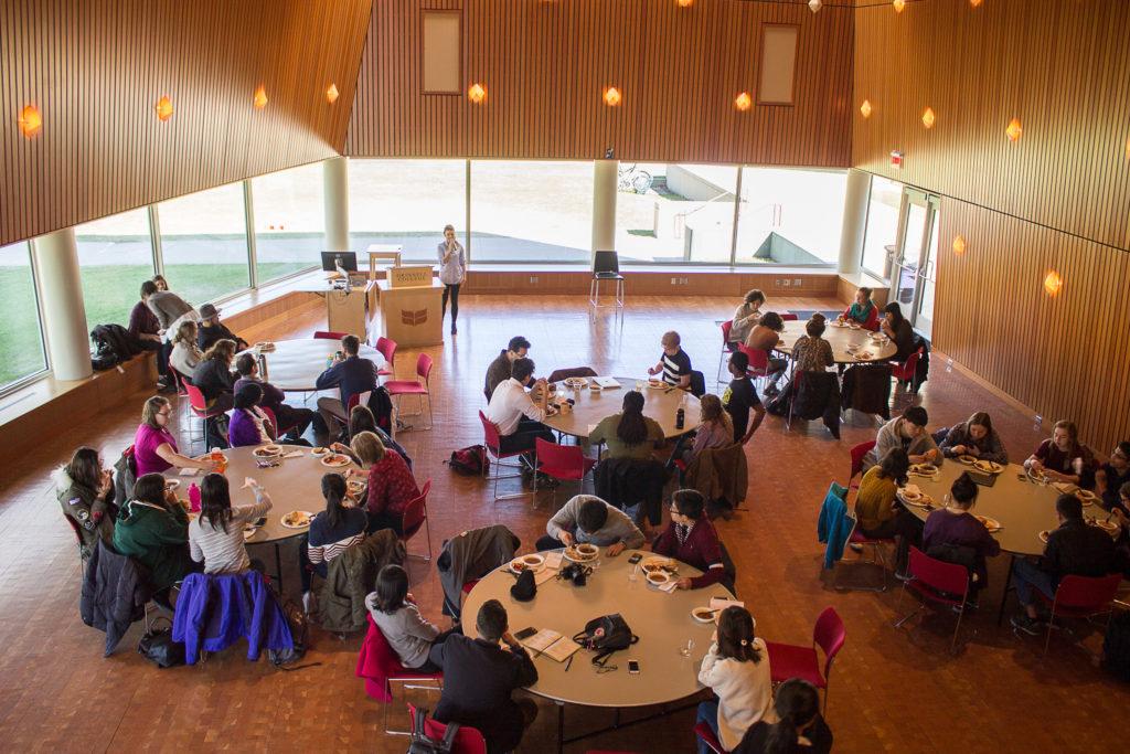 Professors with international backgrounds spoke on what Grinnell is like. Photo by Mayu Sakae. 