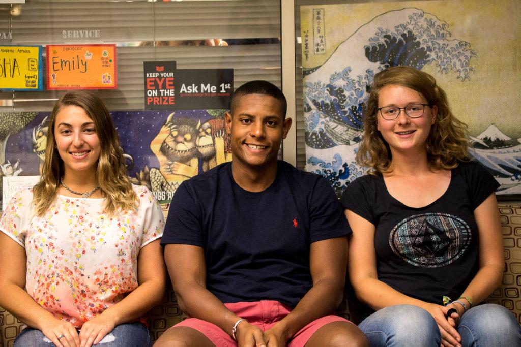 Summer White, Kahlil Epps and Misha Gelnarova are excited to implement their new goals for the College Community. Photo by Mahira Faran
