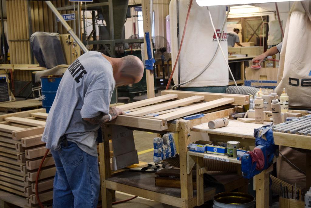 People working for Iowa Prison Industries make furniture for colleges and universities around the state. Photo contributed.