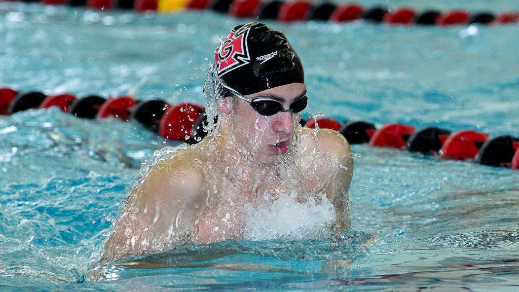 Grinnell swimmers and divers beat Luther for the second year in a row in a meet that has become a tradition. Contributed photo.