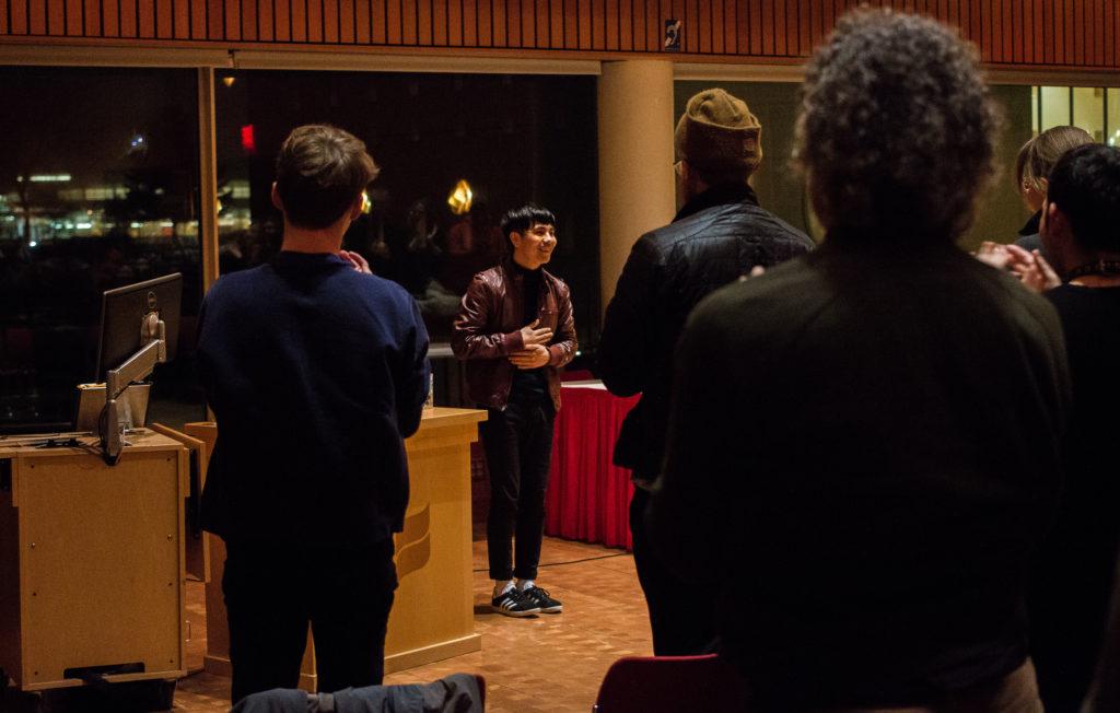Ocean Vuong received a standing ovation after reading from his debut collection of poetry, “Night Sky with Exit Wounds,” on Thursday night at 8 p.m. photo by Helena Gruensteidl