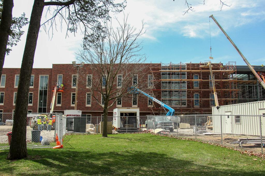  The College community and Grinnell at large said goodbye to the beloved crane earlier this week. Photo by Mahira Faran.