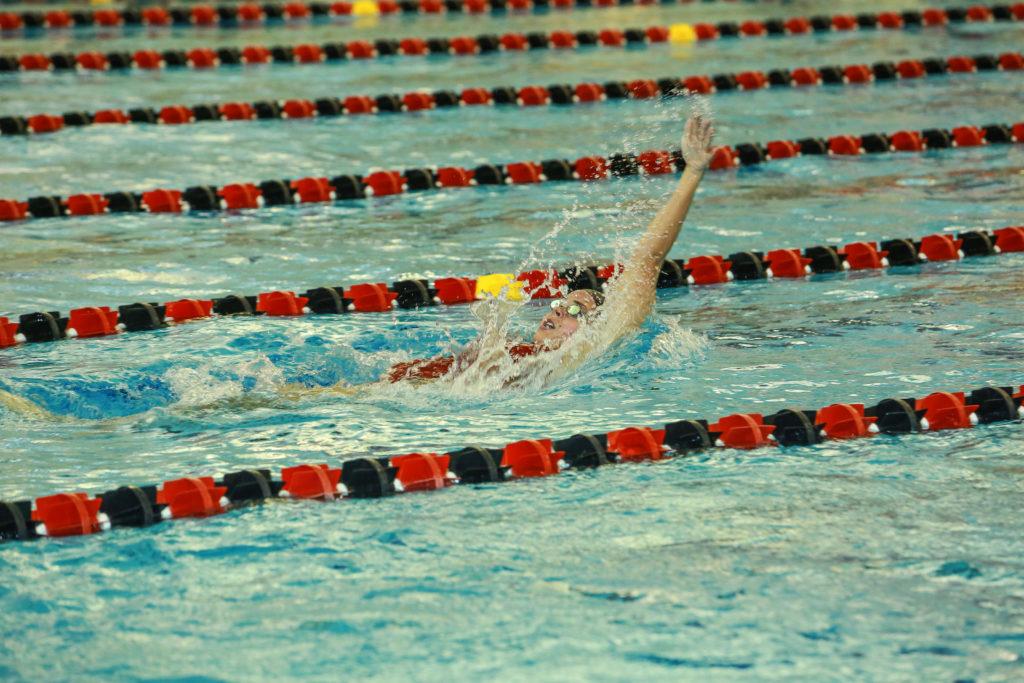Nikki+Schlegel+competing+in+the+200-yard+backstroke%2C+which+she+won%2C+on+Saturday%2C+Nov+17.+Contributed+photo.
