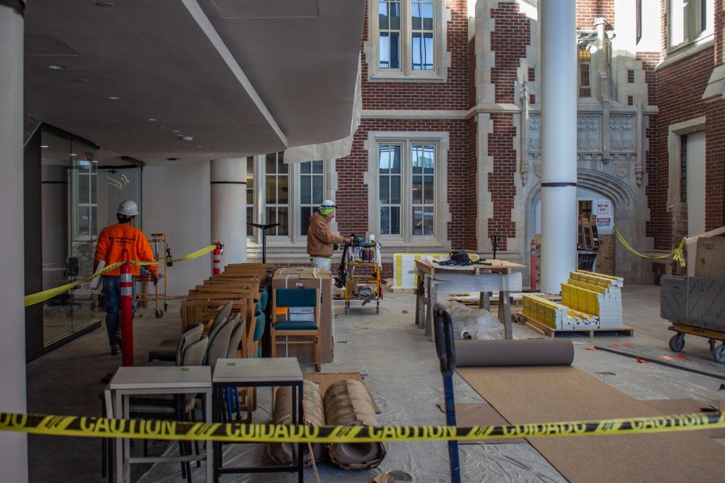 While the renovation stage has been reached in the new addition of the HSSC, the atrium is still under construction.
Photo by Sofia Mendez