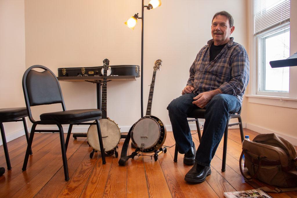 Applied Music Associate and Grinnell resident Fred Buck teaches his students banjo, mandolin and resophonic guitar. The music department employs 40 faculty members to teach everything from accordion to cello.
