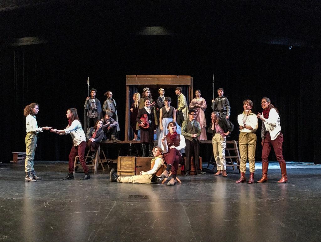Students at the Grinnell high school have worked to produce Rosencrantz and Guildenstern are Dead over the winter. Contributed photo.