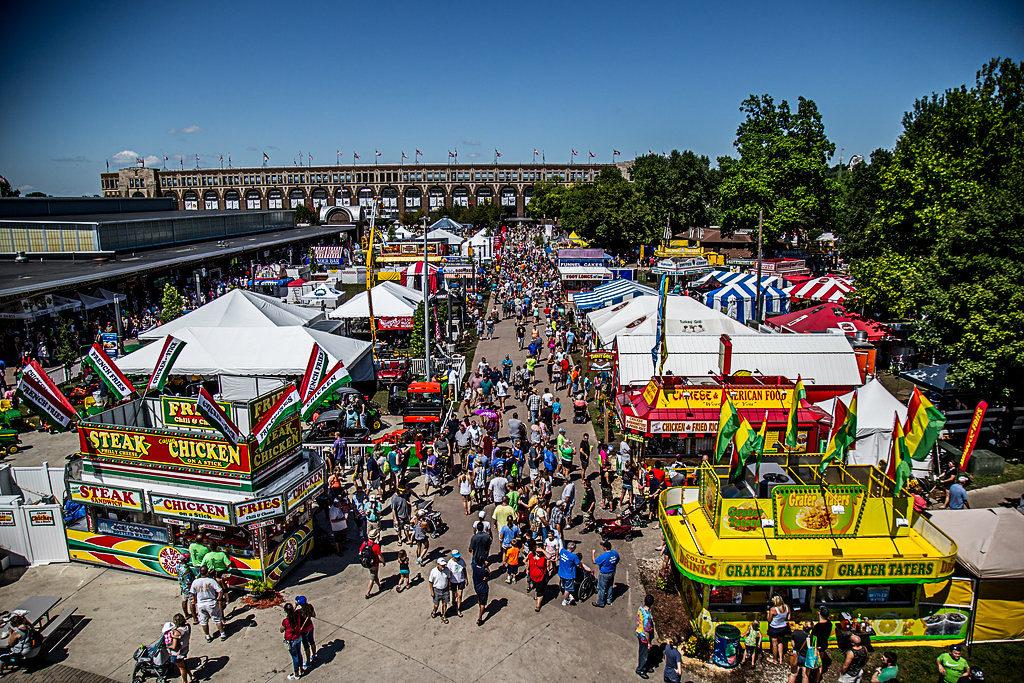 Visitors walk around the extensive state fairgrounds in Des Moines, Iowa. Contributed photo.