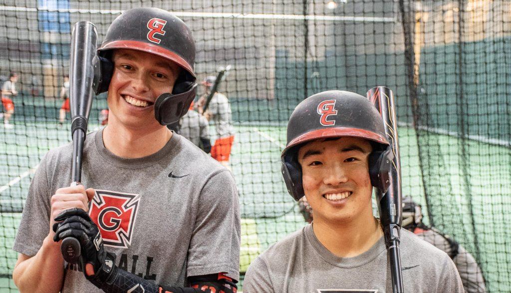 Zach Jones 20’ and Matthew Inaba 22’ at batting practice just weeks before the team’s first game