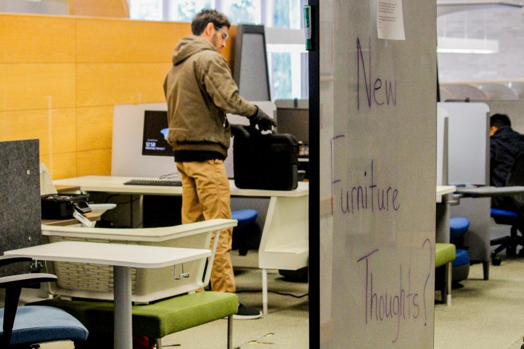 Students have written their design opinions on whiteboards in Burling. Photo by Shabana Gupta.