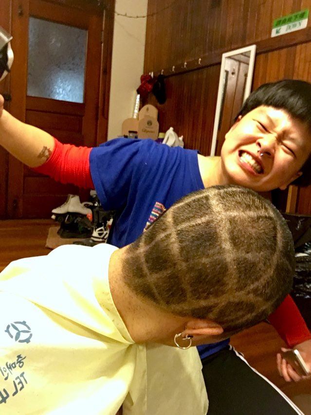 Judith Tong 20 and Esther Hwang 19 collaborated on their new haircuts.