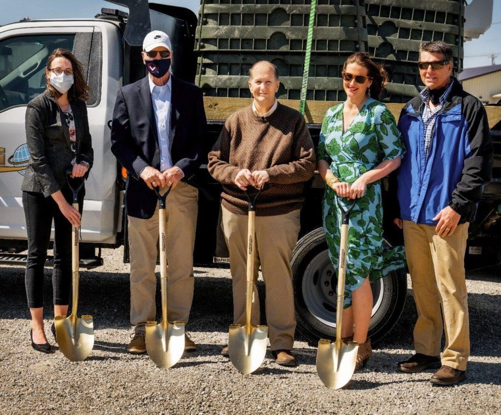 From left to right: Rachael Kinnick - Chamber Director, Dan Agnew - City Mayor, Steve Burnett - Assistant General Manager at MCG, Natalie Leisure - Sales and Marketing Manager, Russ Behrens - City Manager all attended MCGS groundbreaking ceremony. Photo from MCGs website page. 