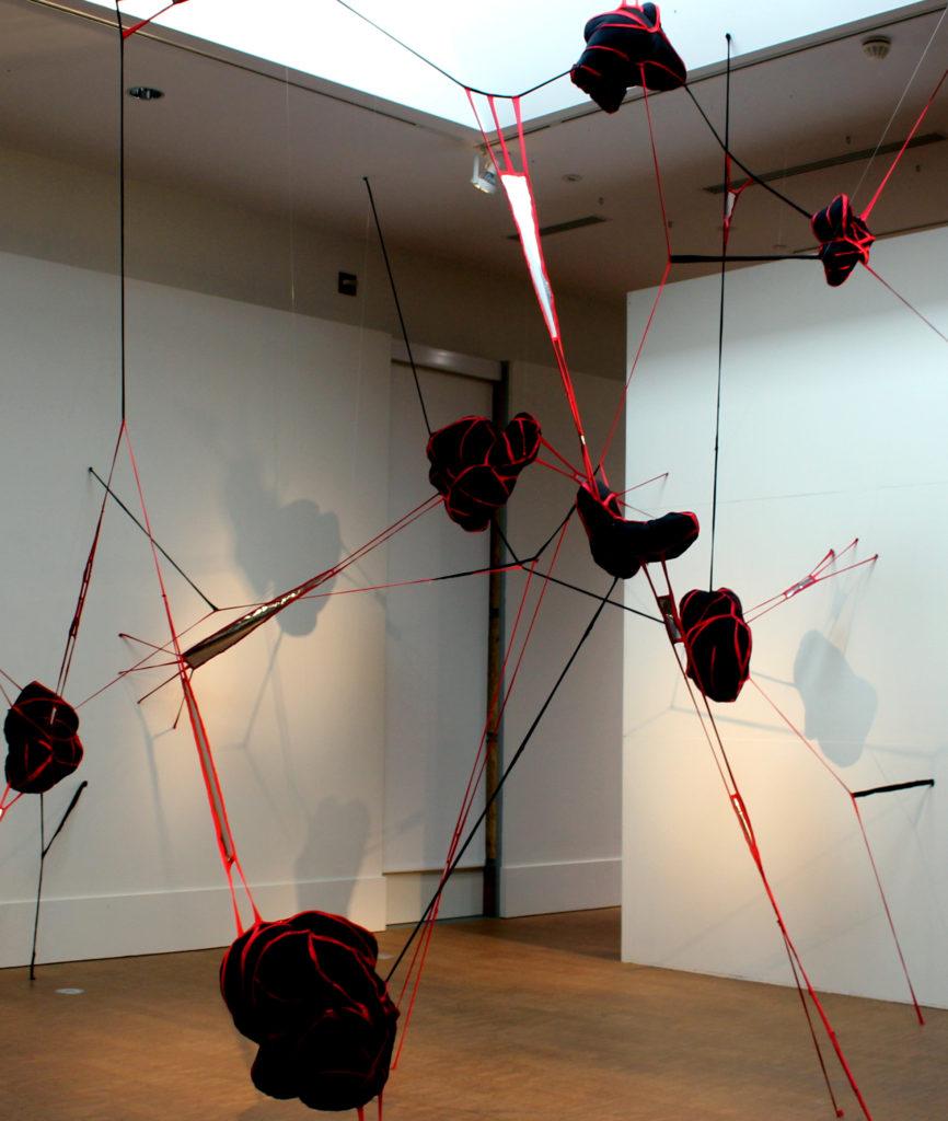 Clara Dingle. blobs that are alive and taking over. Fabric and Mylar. Photo by Shabana Gupta. 

