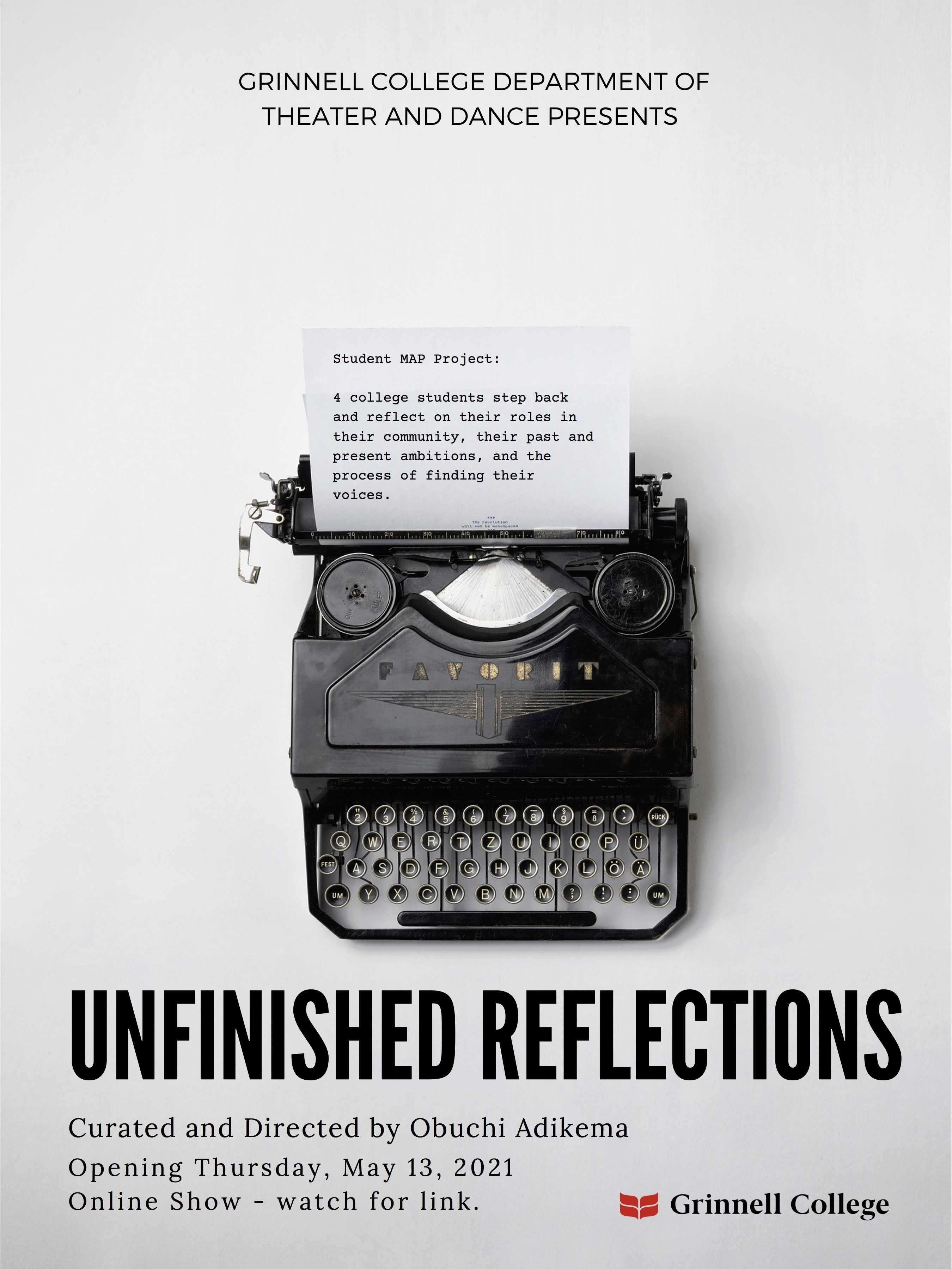 Poster for Obuchi Adikemas MAP Unfinished Reflections. Image contributed by Adikema.
