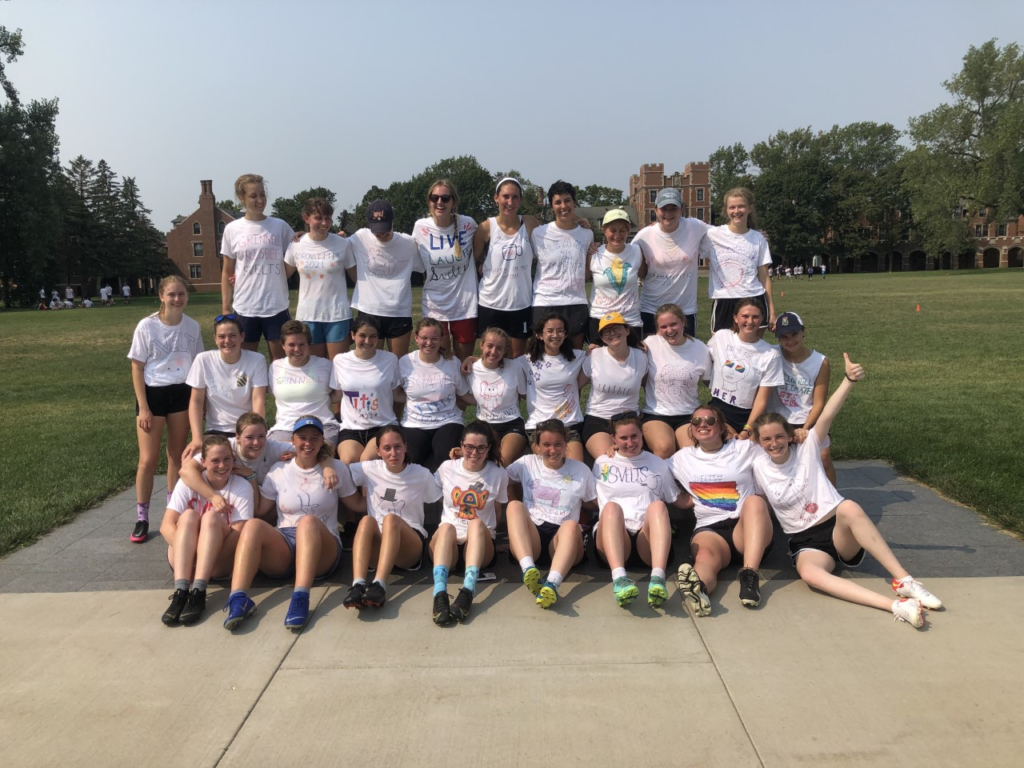 The+Grinnelenor+Roosevelts+dressed+in+their+self-made+team+jerseys+amidst+the+Elephantitis+tournament.+Contributed+by+Clare+Newman.