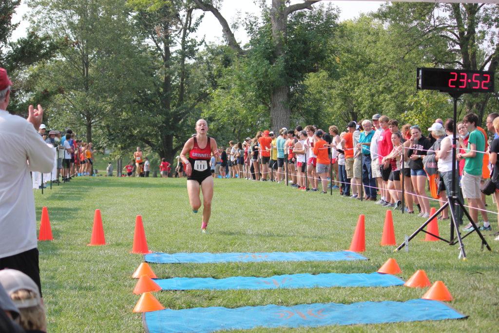 Emma Schaefer 23 dashes across the finish line just under 24 minutes. Contributed by Ted Schultz.