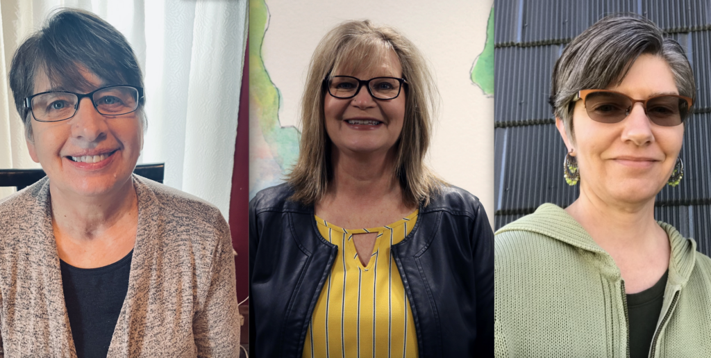 Terri Stark, Brenda Strong, and Stephanie Peterson (left to right) were recently awarded the Grand Grinnellians Award for their exemplary performance and dedication.