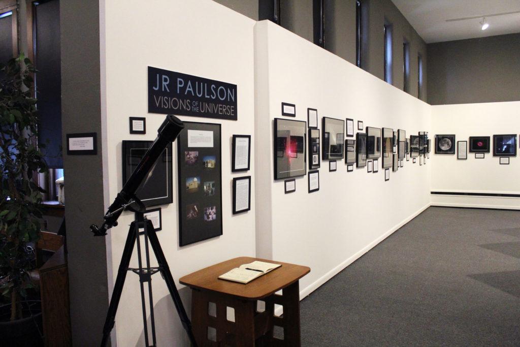 maddi shinall
Paulson has been fascinated by the universe for decades. Now, his imaging of supernovae are on display in the Grinnell Area Arts Council building. Photo by Maddi Shinall.
