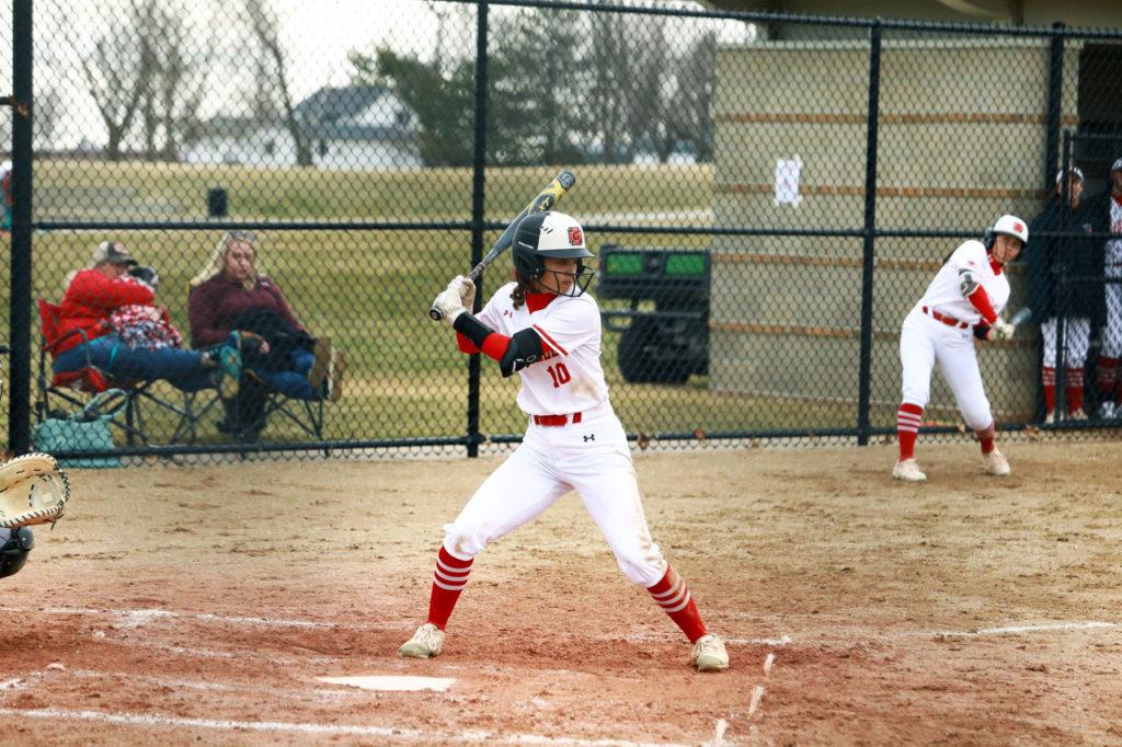 Amanda Ramirez ’23 put on a strong hitting display in the recent series against Monmouth and Knox College. Contributed by Ted Schultz.