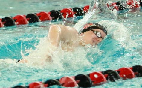 At the Grinnell Mini-Invite on Feb. 4, Theo Mott `24 (above) won the 200 Y freestyle with a time of 1:47.76.
