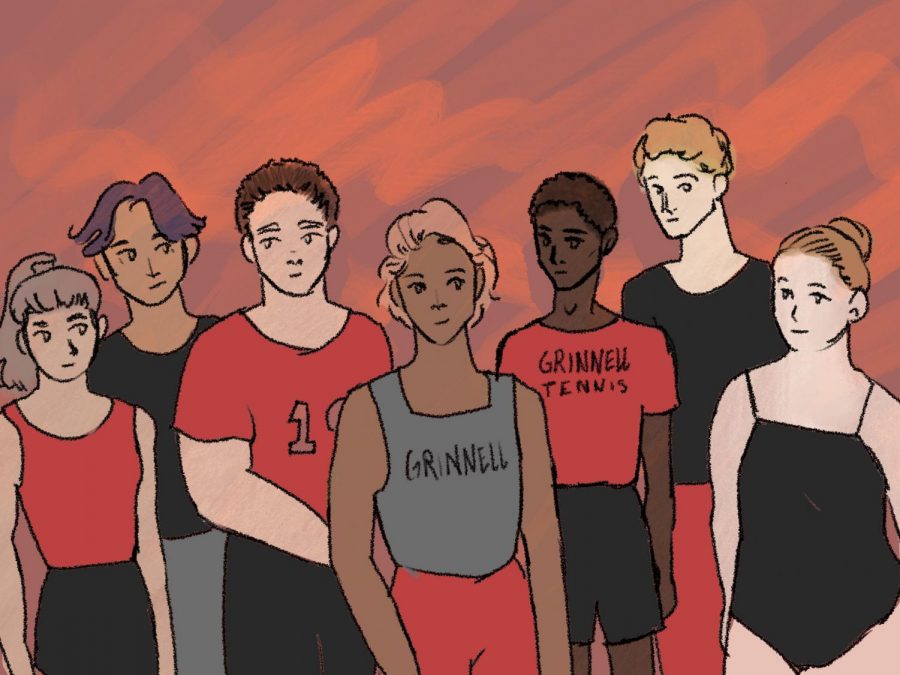 Illustration+of+group+of+concerned+Grinnell+athletes.
