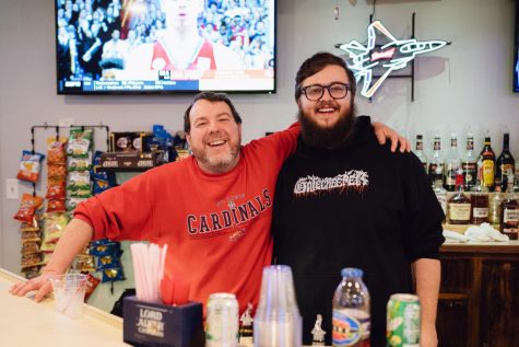 Troy Kingery (left) and Chris Mcvay (right) are two of the bartenders at the Fraternal Order of Eagles bar located in Grinnell.
