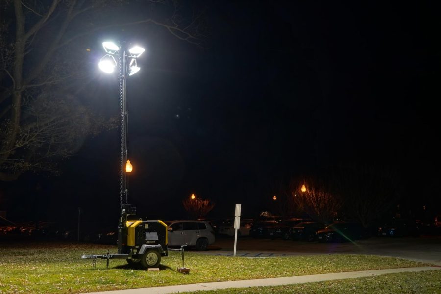 Several floodlights were installed on campus, including on the corner of 10th Avenue and Park Street. 