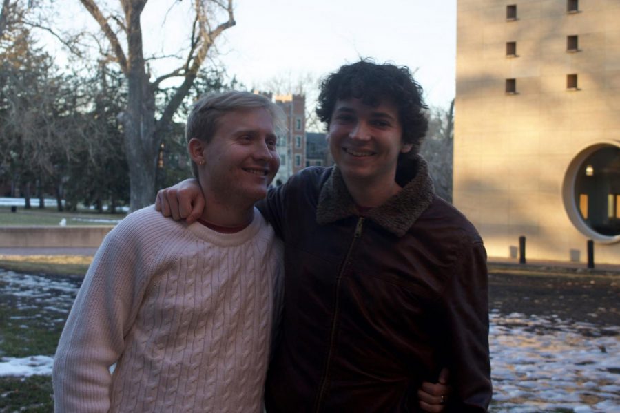 Will `24 (right) visited Connor `24 (left) while he studied in France.