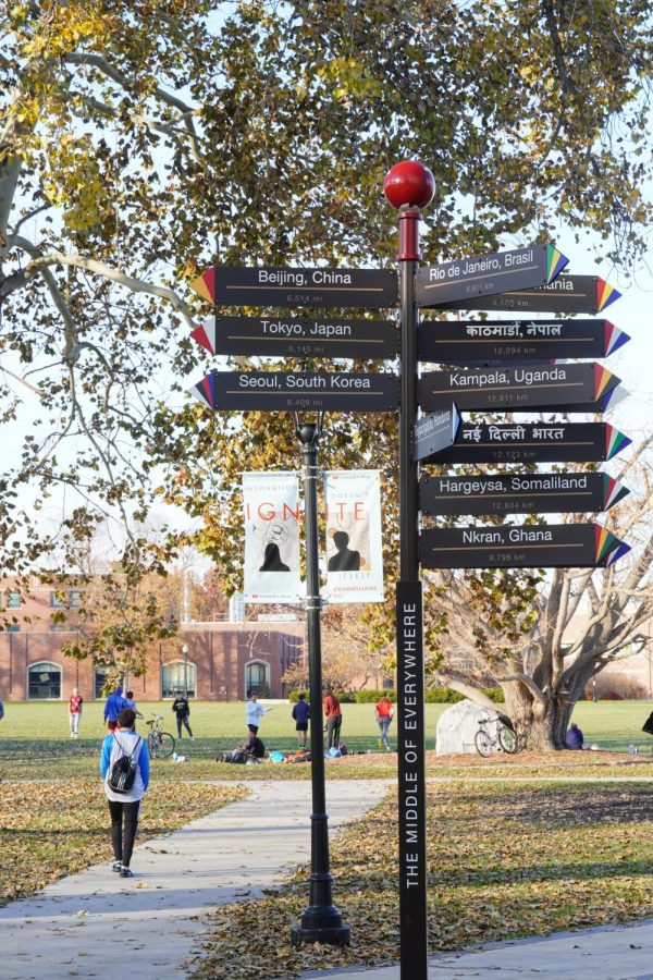 The international student monument has been reinstated after it was vandalized and repaired. 