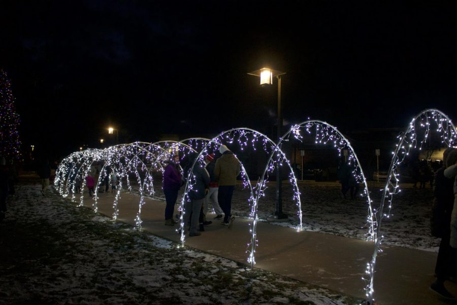 This years lights include two new light-up archways, all of which were lit up for the first time for Jingle Bell Holiday.
