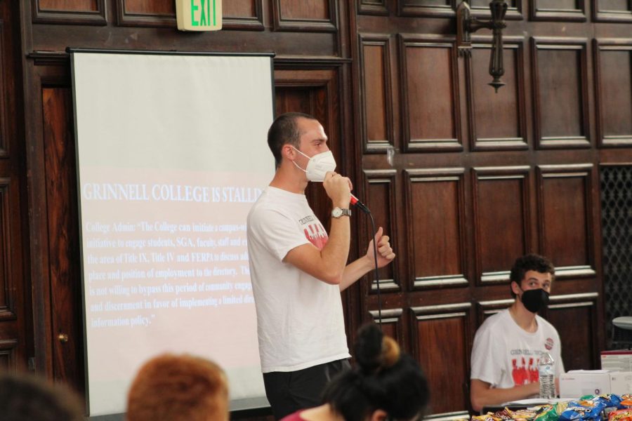 Former UGSDW President Keir Hichens `22.5 spoke at the Union Kickoff Event on Aug. 27.