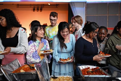 The International Cultural Cuisine Organization International Dinner brought together global dishes from Grinnell College students. Over 100 students attended. 