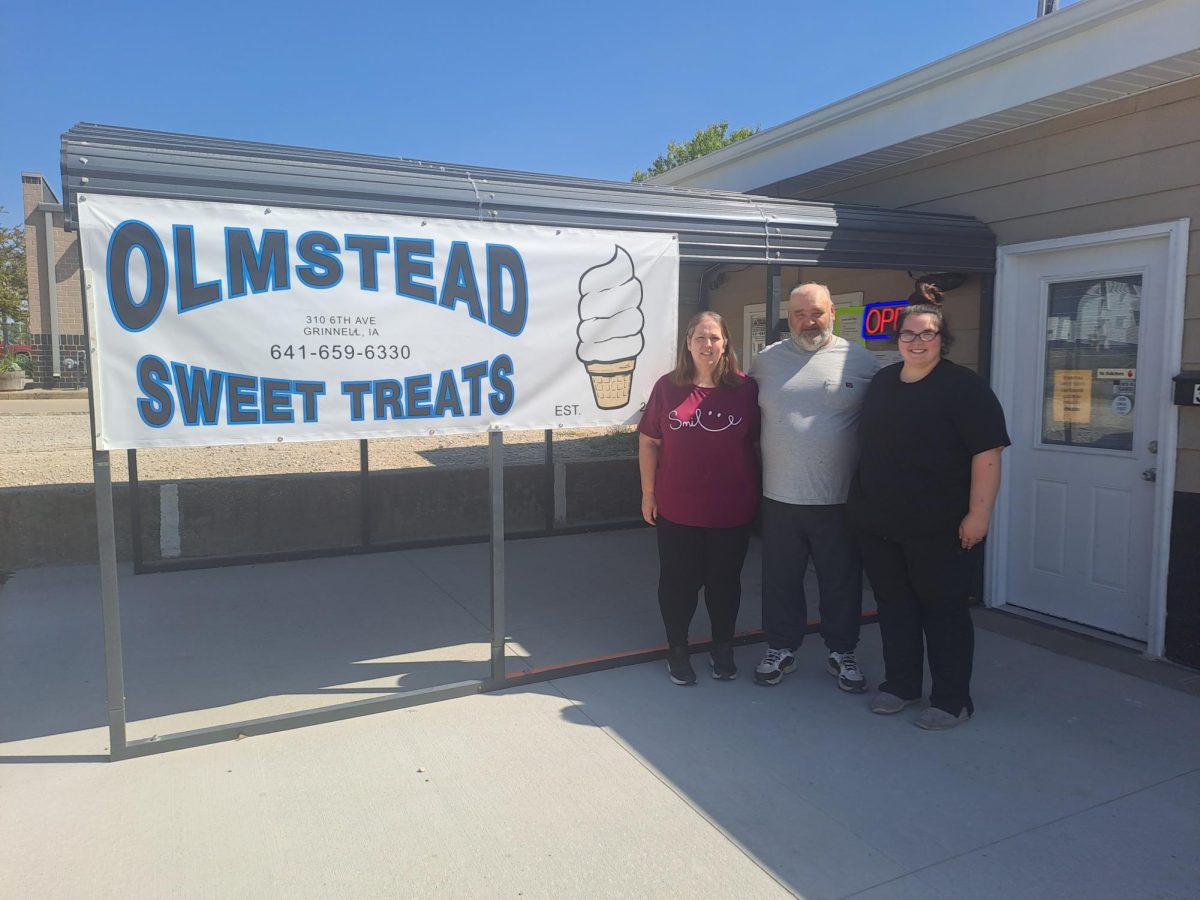 From left: Co-owners of Olmstead Sweet Treats, Charlotte Ashby and Troy Olmstead with their daughter who also is a manager. 