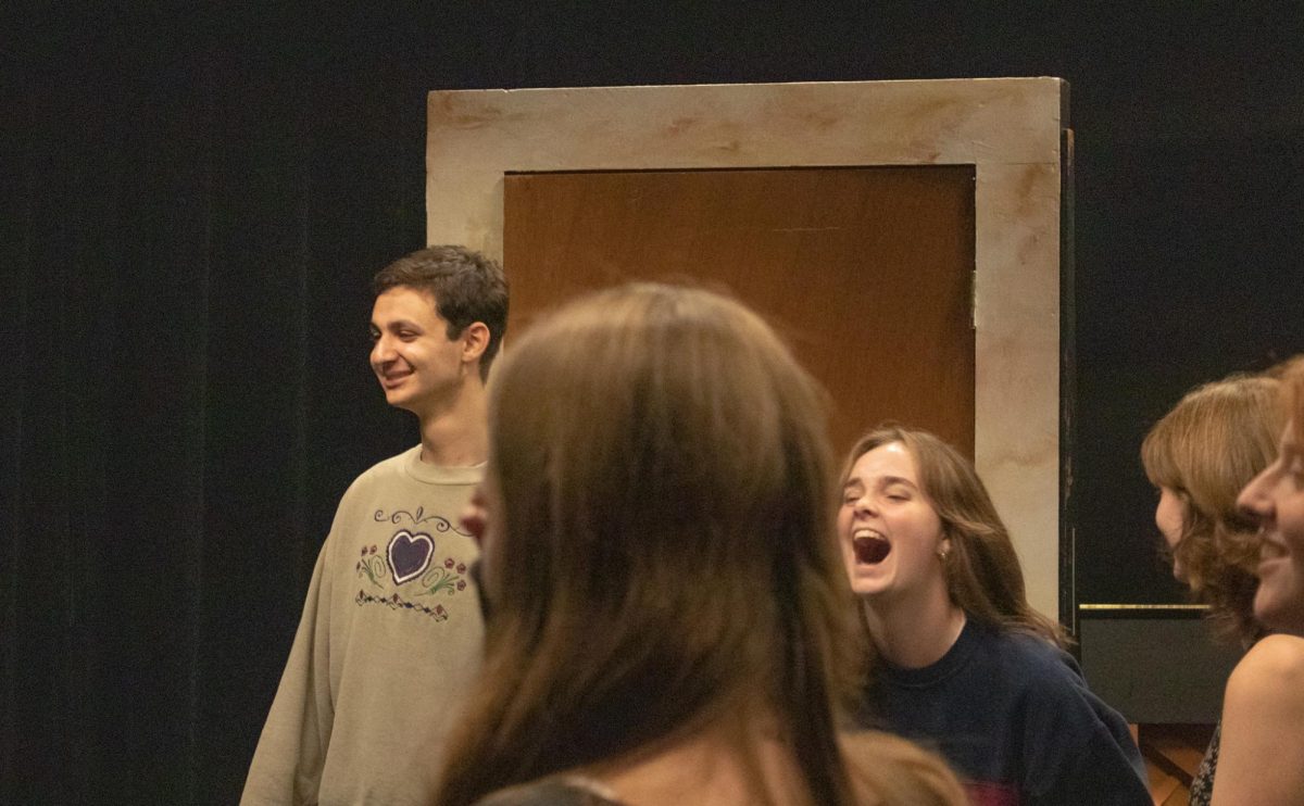 Zack Walsh
From left: Henry Coen `25, co-director of the Neverland Players, and Elena Busick `25.
The Neverland Players continued their positive energy throughout the rehearsal process.