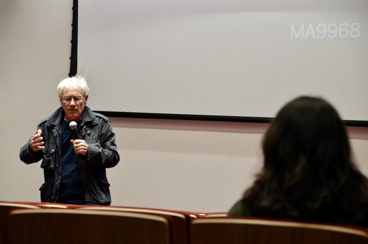 Želimir Žilnik addresses the audience at the Monday, Oct. 23 screening of a selection of his films.