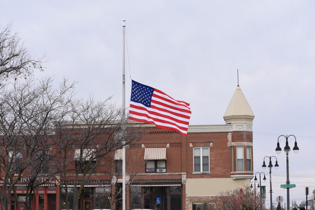 Grinnell lowered flags in mourning as Perry, another small Iowan community, grieves a school shooting that claimed the life of a sixth-grader and injured five others.