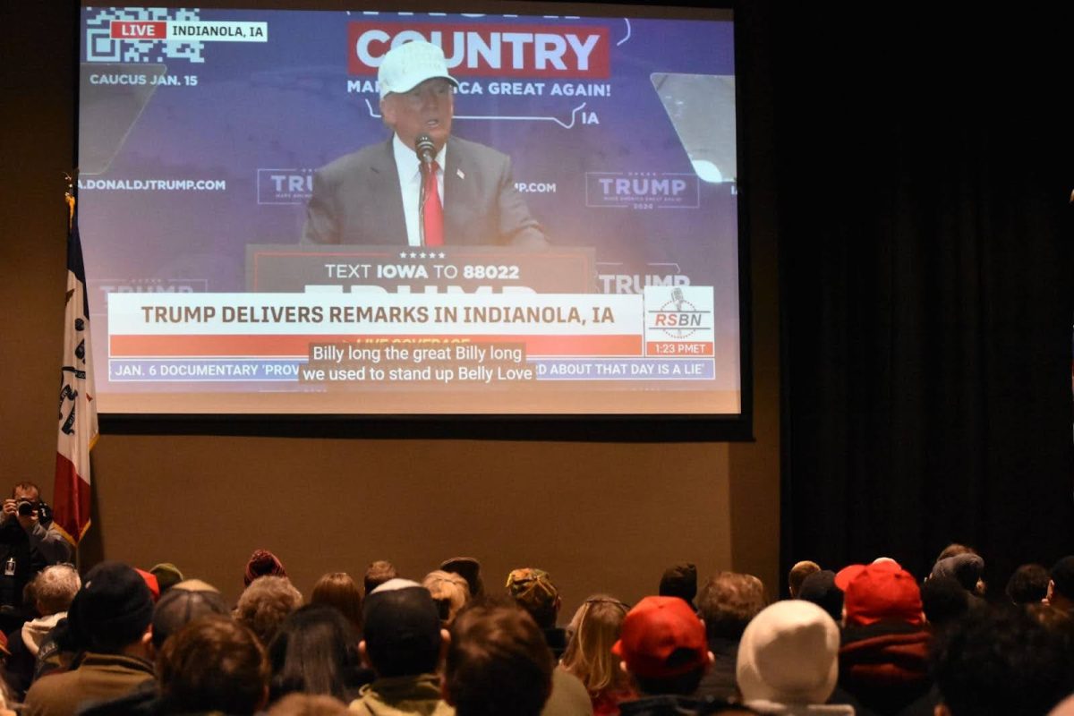 Attendees who arrived after the main room was at capacity were sent to one of two overflow rooms, where a broadcast of the event by the Right Side Broadcasting Network played from a YouTube livestream. Trump mentioned the capacity of the event and the two overflow rooms as a sign of good turnout.