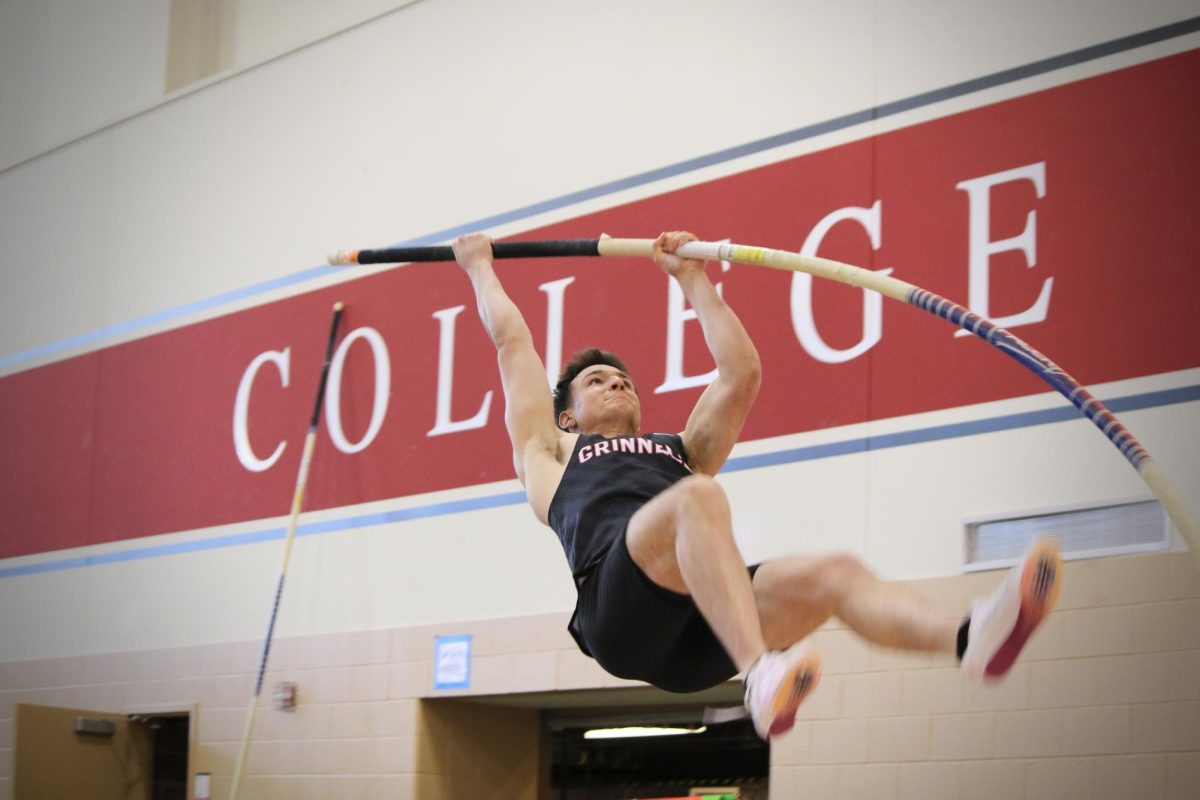 Luca Fornari `25 vaults during the Darren Young Classic on Feb. 10. He earned 2nd in the event with a 4.25 meter pole vault.