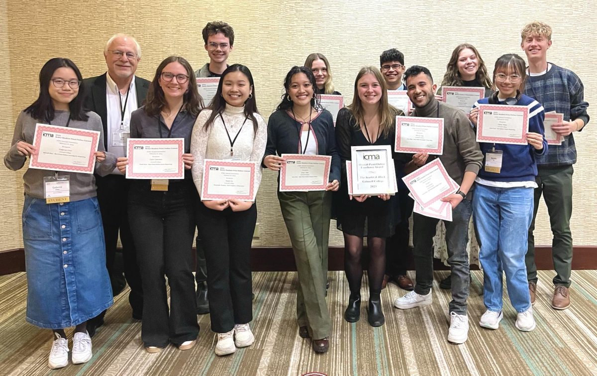 The S&B won the Iowa college newspaper of the year award and 19 individual awards at the Iowa College Media Association conference in Des Moines, Iowa on Feb. 8, 2024.