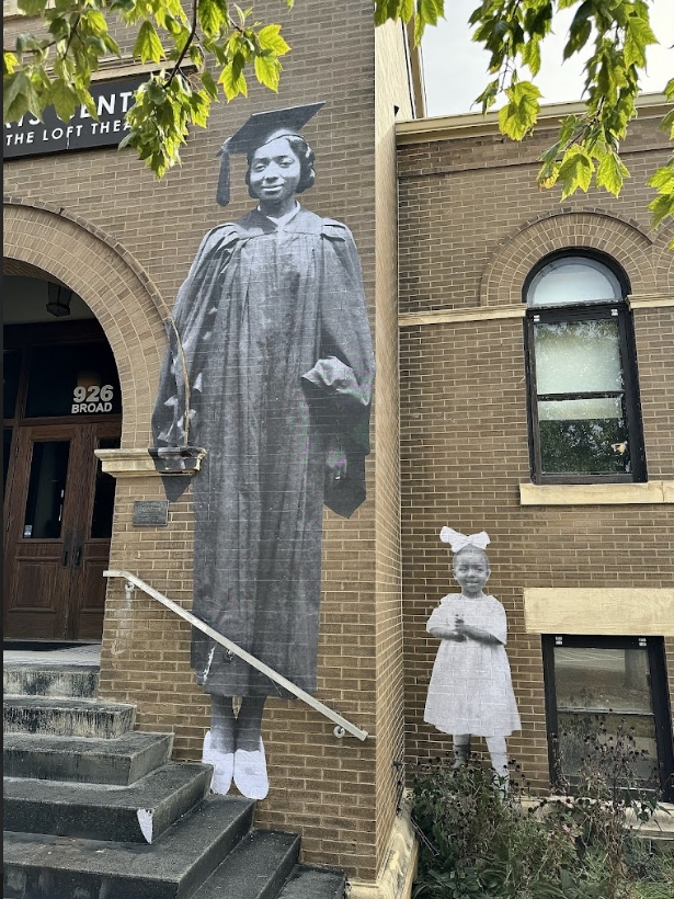 Edith Renfrow Smith '37 as a graduate (left) and as a child (right).