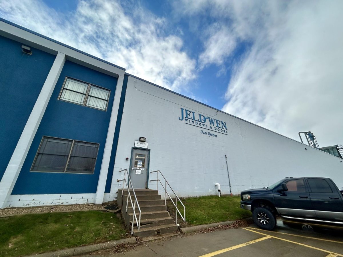 JELD-WEN, a manufacturer of windows and doors, announced in October that it would lay off 152 employees from its Grinnell location, pictured here. 