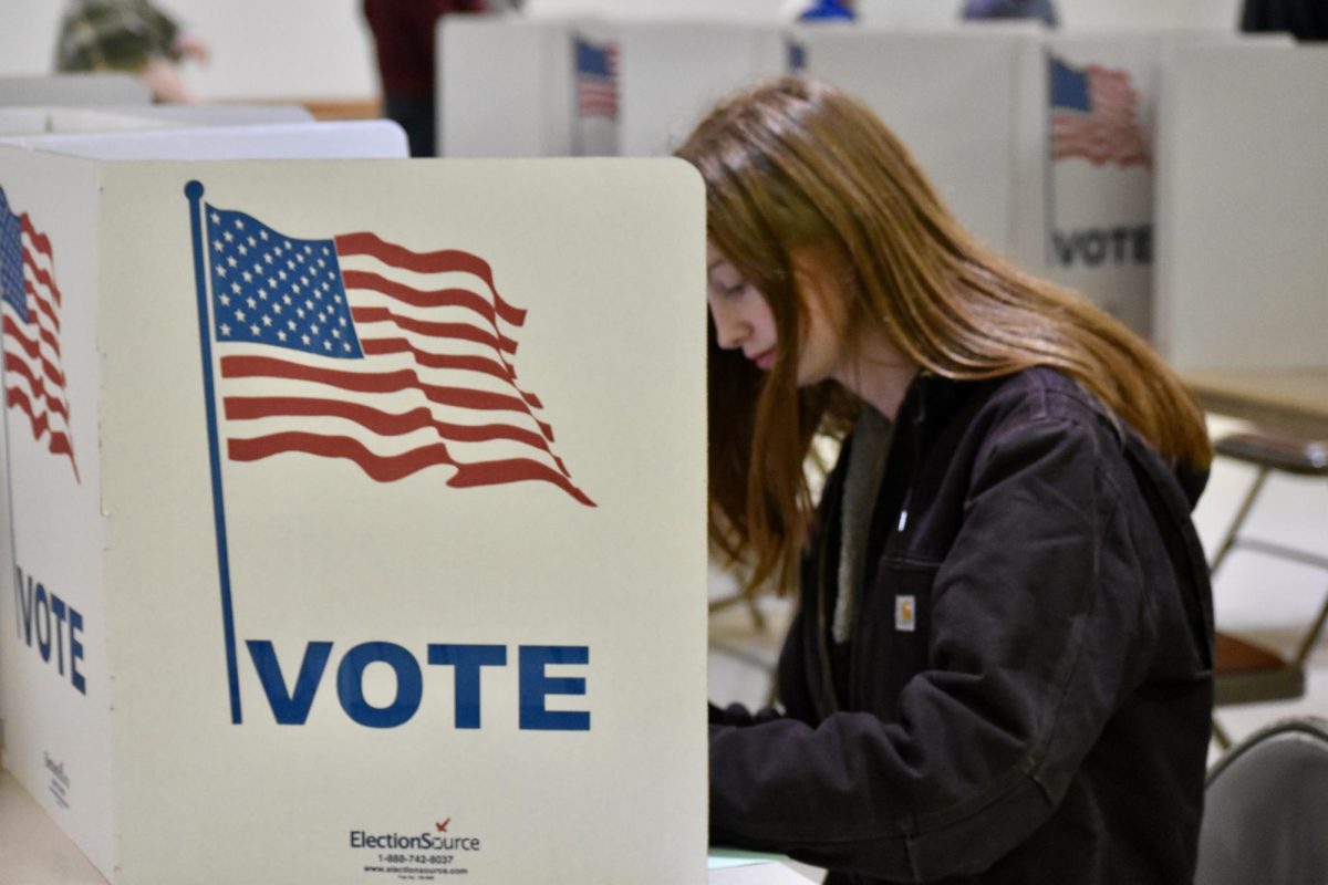 Katie Babb `25.5 casts her vote at Elks Lodge on Tuesday, Mar. 4th.