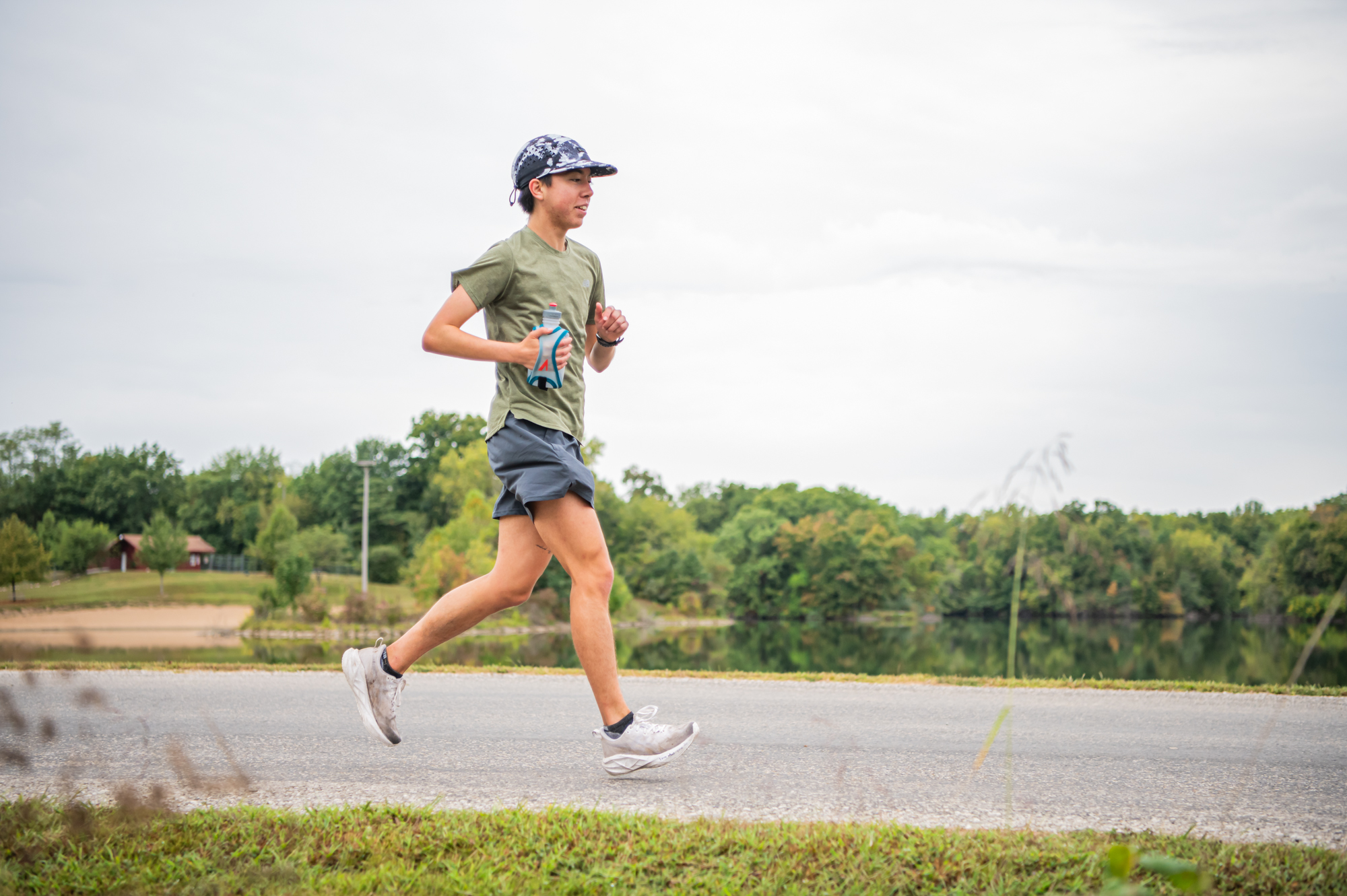 Keely Miyamoto `26.5 mid-lap at the Broken Anvil Backyard Ultra in West Point, Iowa.