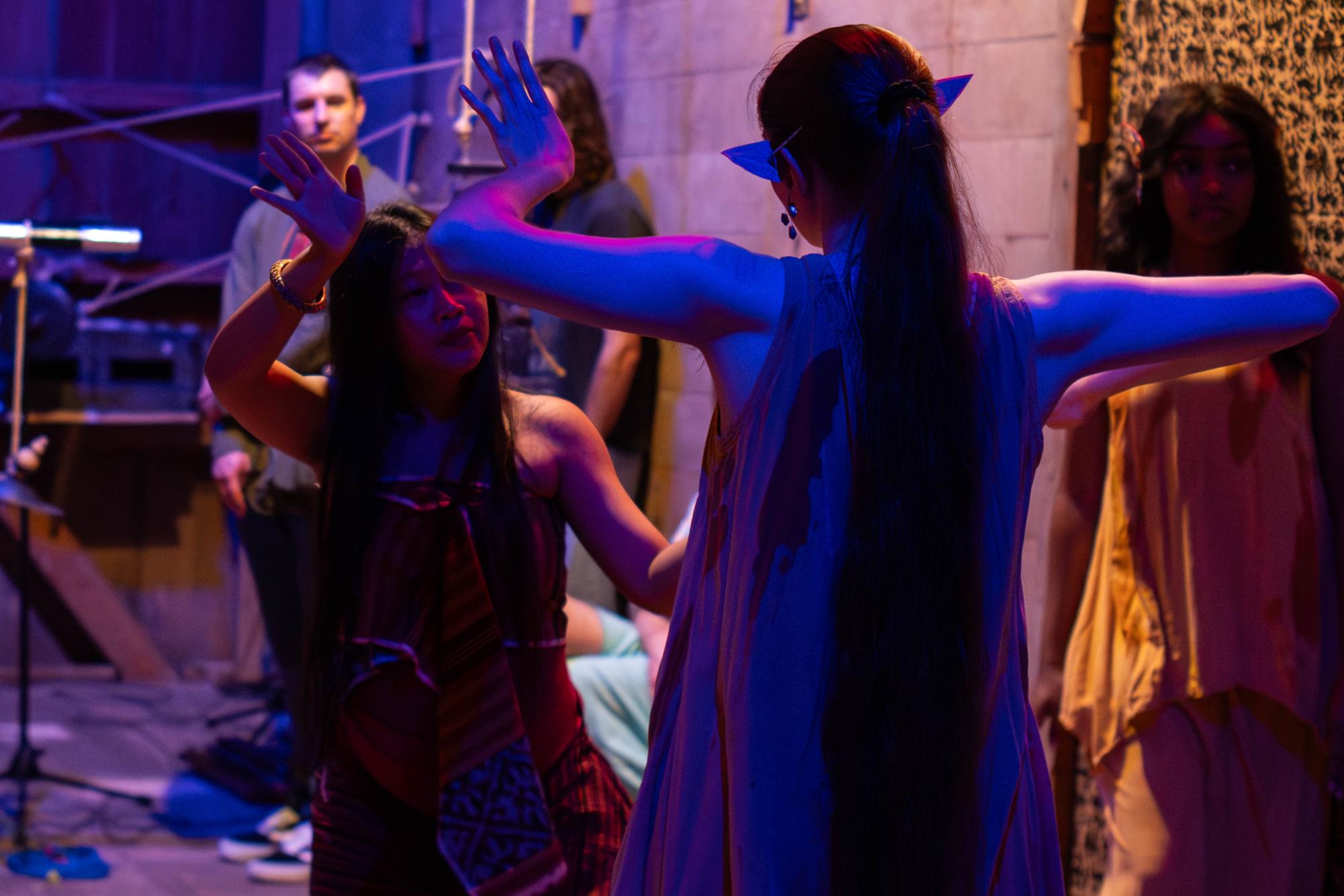 From left: Dewa Ayu Eka Putri, lecturer in theater, dance, and performance studies, and Audra Dooley `26, at Grin Cupola on Sept. 18.